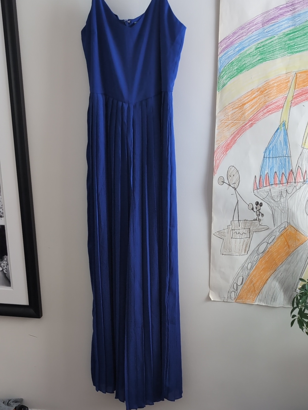 Like New Skies Are Blue Cobalt Blue Pleated Jumpsuit, Small